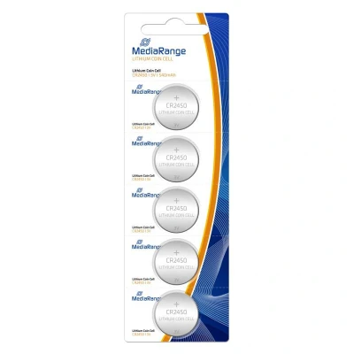 Afbeelding van MediaRange Lithium batterij Knoopcel CR2450 3V Pack 5