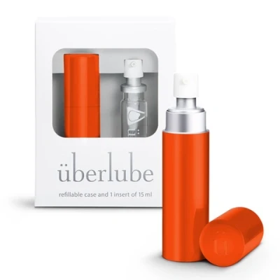 Afbeelding van Uberlube Glijmiddel Travelpack Latex Veilig Natuurlijke Silicone met Vitamine E Ongeparfumeerd, Smaakloos, Residu vrij, Geen dierlijke producten, parabenen, alcohol, Glutenvrij, glycerine, geur of kleurstoffen.