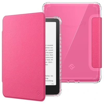 Afbeelding van FINTIE Hoesje voor 7 inch Kindle Paperwhite 2024 (12e generatie) en Colorsoft Signature Edition (1e generatie), transparante zachte TPU beschermhoes slaap /wekfunctie, Magenta