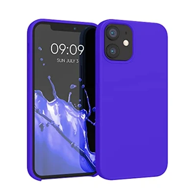 Afbeelding van kwmobile telefoonhoesje geschikt voor Apple iPhone 12 mini Hoesje met siliconen coating Smartphone case in Baltisch blauw