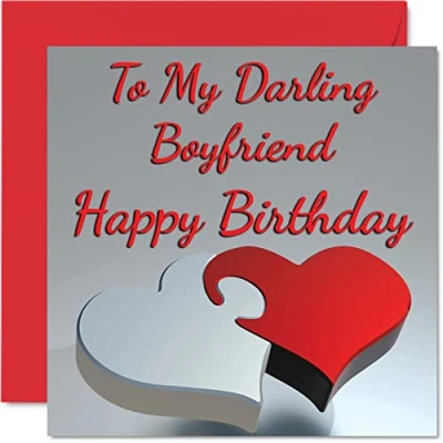 Afbeelding van Leuke verjaardagskaarten voor vriendje My Darling Boyfriend Romantische gelukkige verjaardagskaart vriend van vriendin partner, speciale verjaardagscadeaus, 145mm x wenskaarten