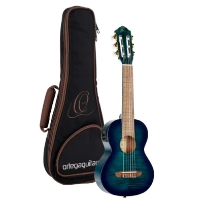Afbeelding van Ortega Mini/Travel Series RGLE18BLF 1/8 Size Guitar Faded Blue elektrisch akoestische klassieke gitaar met gigbag