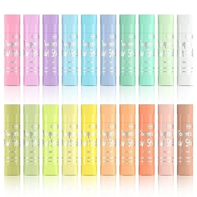 Afbeelding van Shuttle Art tempera verfsticks voor kinderen, 20 pastelkleuren, wasbare gouache draaibaar, rommelvrij, sneldrogend, werkt geweldig op papier, hout, glas, keramisch
