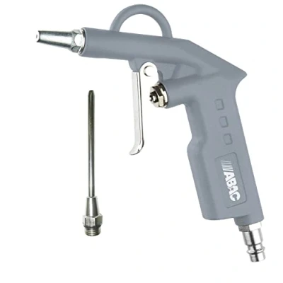 Afbeelding van ABAC Persluchtpistool G 502, blaaspistool/luchtdrukpistool met kort en 10 cm lang mondstuk, Ø 2 mm perslucht reinigingspistool max. druk 8 bar, aluminium