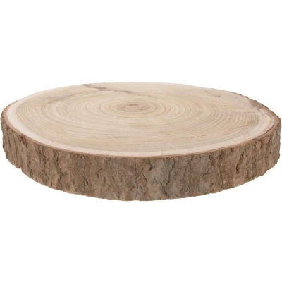 Afbeelding van Natural Paulownia Wood Log Slice Large Tree Centerpiece Stand