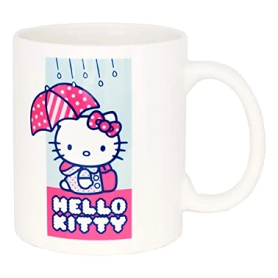 Afbeelding van Promo Dis Hello Kitty Mok met motief Rainy Days/koffiekop/geschenk/statement 320 ml