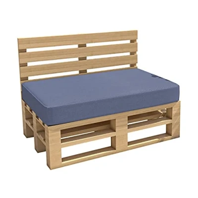 Afbeelding van Chilly Piley Palletkussen Tuinkussen Waterdicht Indoor Outdoor Wasbaar Uitneembaar Zitkussen Rugkussen (Zitkussen 120x80x15, Duifblauw)