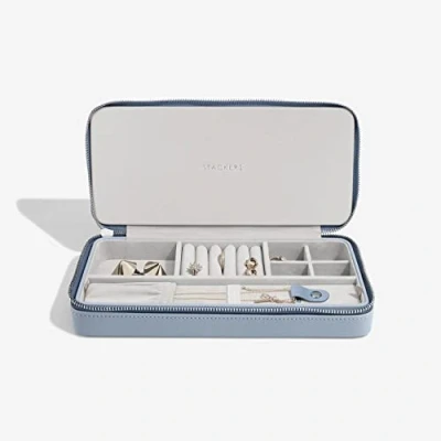 Afbeelding van Stackers Slanke Ketting Dusky Blue Travel Box