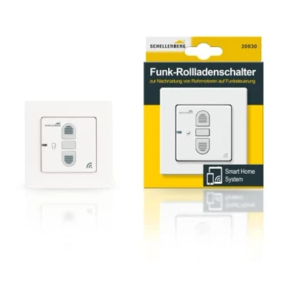 Afbeelding van Schellenberg 20030 Smart Home draadloze rolluikschakelaar &amp; vouwstoreschakelaar, uitbreidbaar voor slimme aandrijvingen, wit