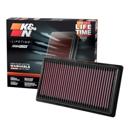 Afbeelding van K&amp;N vervangingsfilter compatibel met Fiat 500X 1.0 &amp; Jeep Renegade TGDi Toyota C HR 1.2 2016 Camry 2.5 Hybdrid 2018 / Corolla 1.8&amp;2.0 2019 (33 3080)