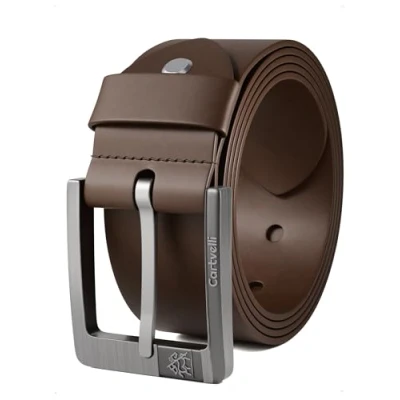 Afbeelding van Cartvelli Premium leren riem voor heren, donkerbruin, 120 cm, Made in Germany, met geschenkdoos, echt leer, herenriem, bruin, volledig jeansriem, 40 mm, pak, jeans, chino broek, M24db 120,