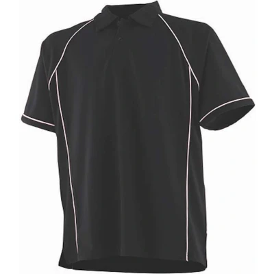 Afbeelding van Herenpolo &#039;Piped Performance&#039; met korte mouwen Black/White XXL