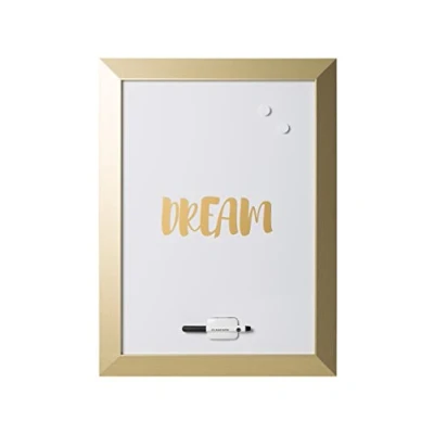 Afbeelding van Bi Office Kamashi Dream Magnetisch Whiteboard, Memobord met Goudkleurige Omlijsting MDF, 600x450 mm