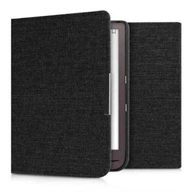 Afbeelding van kwmobile hoes compatibel met Pocketbook InkPad 3/3 Pro/Color/Vivlio 3 Stoffen beschermhoes voor e reader in donkergrijs
