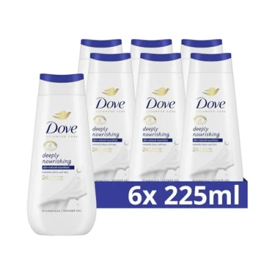 Afbeelding van Dove Advanced Care Verzorgende Douchegel Deeply Nourishing 24 uur lang effectieve hydratatie 6 x 225 ml