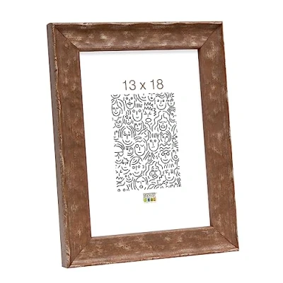 Afbeelding van Deknudt Frames fotolijst S46HF3 bruin golfstructuur hout 13x18