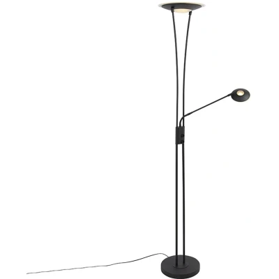 Afbeelding van QAZQA Moderne vloerlamp zwart incl. LED met leesarm Ibiza
