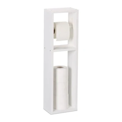 Afbeelding van wc rolhouder staand muur reserverolhouder 70 x 20 13 cm wit