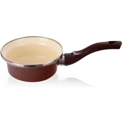 Afbeelding van Steelpan Geëmailleerde BROWN 12 cm, 350 ml Sauspan Kookpan Kookpot Soeppan