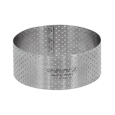 Afbeelding van De Buyer Taartring Valhorna van geperforeerd roestvrij staal diameter 5,5 cm, hoogte 3,5 cm 3098.01