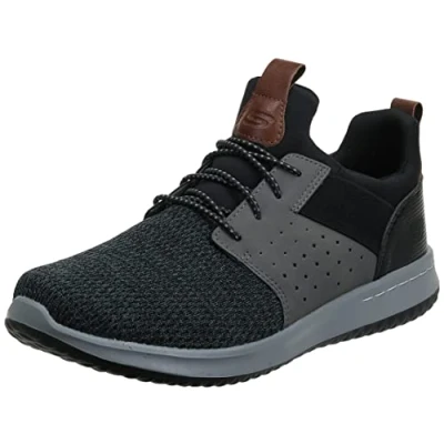 Afbeelding van Skechers Heren Delson Camben Trainers, Zwart Grijs, 40 EU