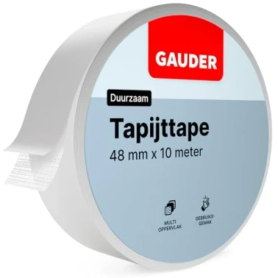 Afbeelding van GAUDER Tapijttape (10 m) Plakband voor vloerbedekking, traptreden en meer Tapijtlijm renovatiewerkzaamheden