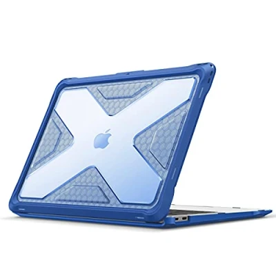 Afbeelding van Fintie Hoes compatibel met MacBook Air 13 A2337 M1/A2179/A1932 (2018 2020 Laat los), Full Body robuuste hybride Beschermhoes TPU bumperhoes 13&quot; Retina, (Blauw)
