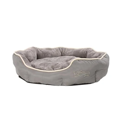 Afbeelding van Dehner Hondenbed en kattenbed Sammy, ovaal, ca. 57 x 52 14 cm, polyester, grijs