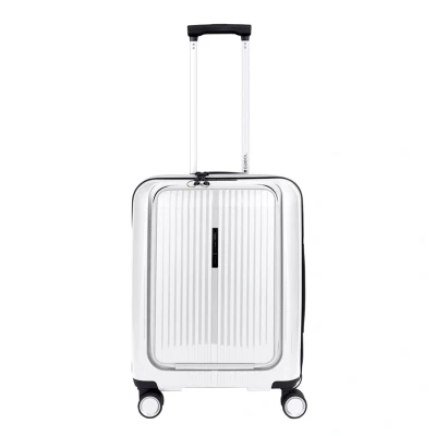 Afbeelding van Gabol Brooklyn Cabin Trolley Front Pocket blanco handbagage koffer pilotenkoffer