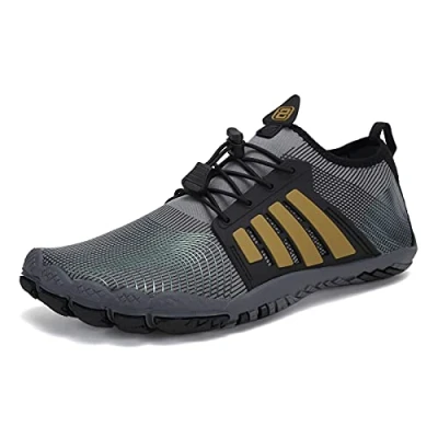 Afbeelding van Barefoot schoenen heren vrouwen water trail running strand trainers voor sportschool zwemmen snorkelen surfen, Zwart 26