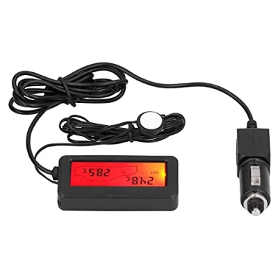 Afbeelding van Tissting Digitale led thermometer, DC 12 V, auto, mini elektronisch, temperatuurmeter, binnen en buitenaccessoires, meetinstrument (rood)