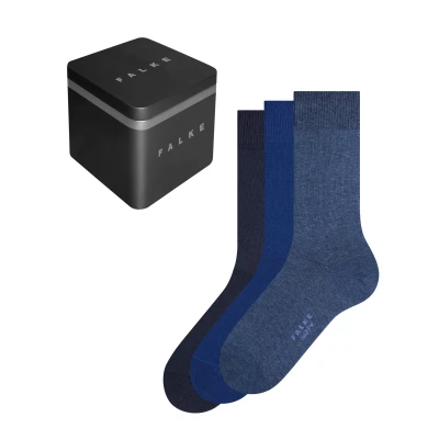 Afbeelding van Falke Happy Giftbox 3Pack Sokken, Heren, Maat: 39 42, Blue/dark blue