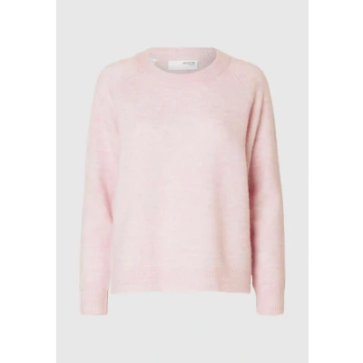 Afbeelding van Selected Femme Slflulu Oneck Trui, Dames, Maat: Medium, Bleached mauve
