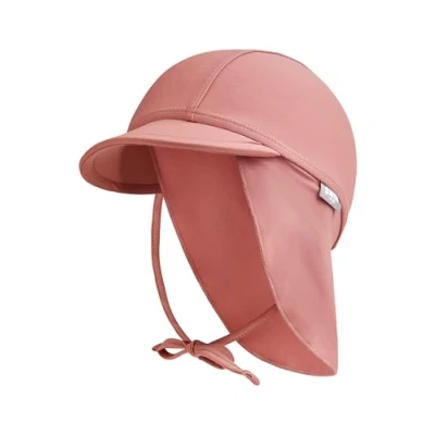 Afbeelding van Sterntaler Uniseks pet met klep, nek, effen beanie muts, rozenhout, 51