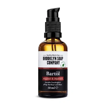 Afbeelding van Brooklyn Soap Compony, baardolie (50 ml), voor de dagelijkse baardverzorging van 3 dagen baard of volle baard, als cadeau mannen en op reis