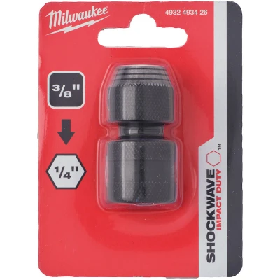 Afbeelding van Milwaukee Adaptor ShW 3/8&quot; SQ to 1/4&quot; Hex 1 pc Doppen verloopstuk SHOCKWAVE™ 3/8 naar 1/4 4932493426
