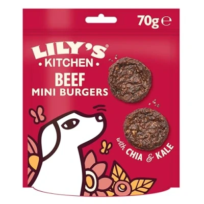 Afbeelding van Lily&#039;s Kitchen Mini Burgers Hondensnacks met Rund 8 x 70 g