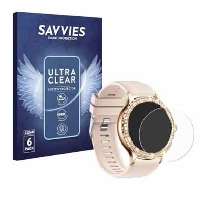 Afbeelding van Savvies Screenprotector voor Bekomiya Smartwatch 1.3&quot; Folie Beschermfolie transparant (6 Stuks)