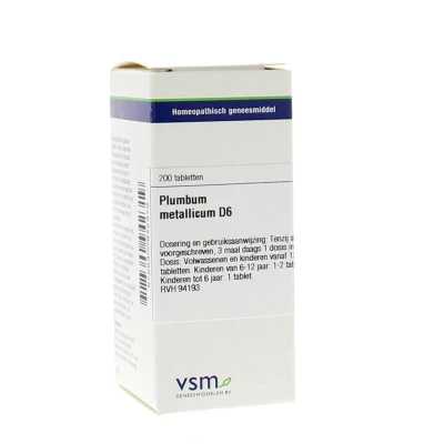 Afbeelding van Vsm Plumbum metallicum D6, 200 tabletten