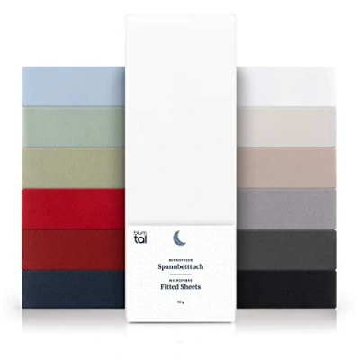 Afbeelding van Blumtal Hoeslaken Microvezel 120 x 190 cm Oeko Tex gecertificeerd tot 25 Matrashoogte Wit