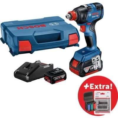 Afbeelding van Bosch Blauw GDX 18V 200 Professional Accu draaislagmoeraanzetter Set 2x accu&quot;;s in L Boxx 0615990M38