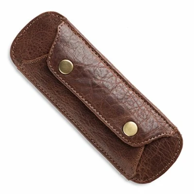 Afbeelding van LEABAGS Rosso Premium schouderkussen, van echt buffelleer, vintage look, schouderband voor tassen, leren schoudervulling met anti slip pad, 18 x 6 cm,
