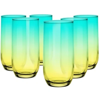 Afbeelding van 400 ml, set van 6, longdrinkglazen, drinkglazen, highballglas, waterglazen, cocktail, perfect voor thuis, restaurants en feesten, glazenset, klassieke vorm