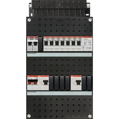 Afbeelding van ABB groepenkast 1 fase, 7 groepen, 2 Aardlekschakelaars P, fornuisgroep 2x230V, beltrafo, hoofdschakelaar P 40A