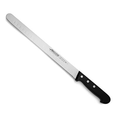 Afbeelding van ARCOS Zalmmes/vismes 300 mm 12 inch nitrum roestvrij staal en mes, 250 gr, ergonomisch polyoxymethyleen POM handvat, serie universeel, flexibel meer controle, kleur zwart