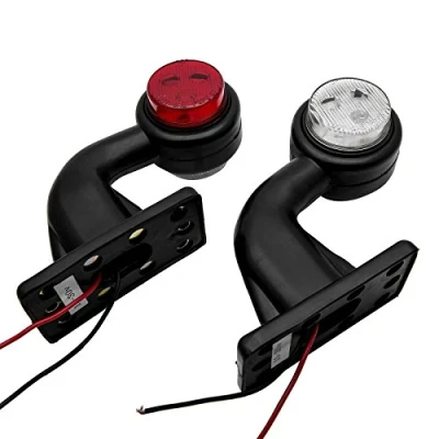 Afbeelding van MASO zijverlichting voor auto, 2 x 12 V, 6 leds, zij elleboog, rubberen lamp, contour aanhanger, vrachtwagen, bestelwagen