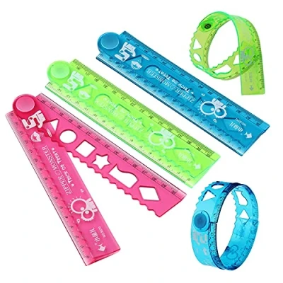 Afbeelding van 3 Stuks Transparant Ekleurde Linialen 30cm Vouwliniaal Onbreekbaar Multipack Flexibele Multifunctionele Kinderen Briefpapier Leren Tekening Plastic Liniaal Voor School Kantoorbeno