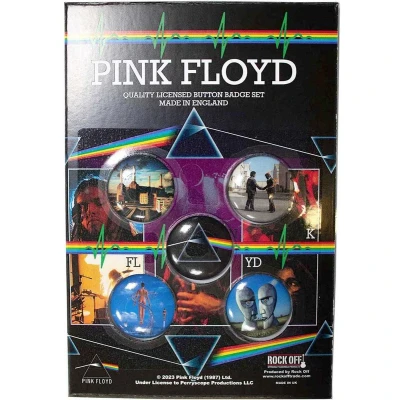 Afbeelding van Pink Floyd Album Covers Badge/button Set van 5 Multicolours