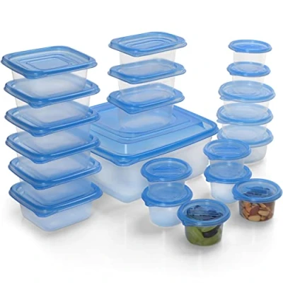 Afbeelding van Freshly Contained Plastic Voedsel Containers (21 Stuks) BPA vrije Herbruikbare Opslag Dozen Set met Deksels Luchtdichte voor Keuken, Kelder, Mealprep en Lunches Magnetron/Diepvries