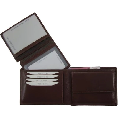 Afbeelding van Portemonnee Plantaardig gelooid Rundleer Cognac Bruin met extra kaart clip